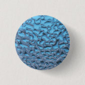 Sanfte Regentropfen aus blauem Glas Button (Vorderseite)