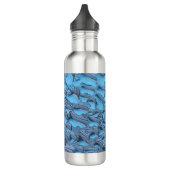 Sanfte Regentropfen aus blauem Glas Edelstahlflasche (Links)