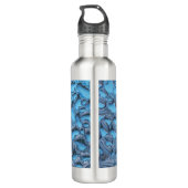 Sanfte Regentropfen aus blauem Glas Edelstahlflasche (Rückseite)