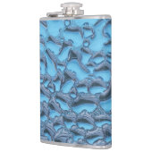 Sanfte Regentropfen aus blauem Glas Flachmann (Links)