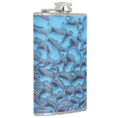 Sanfte Regentropfen aus blauem Glas Flachmann (Rechts)