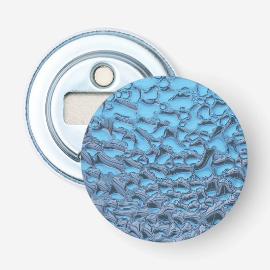 Sanfte Regentropfen aus blauem Glas Flaschenöffner (Vorderseite)