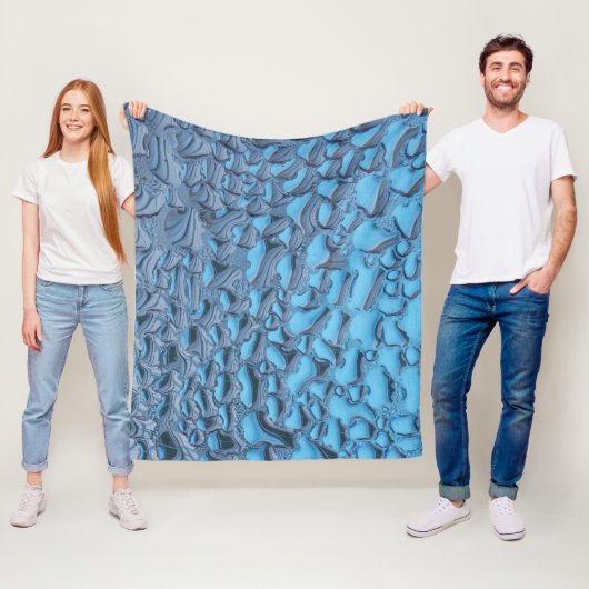 Sanfte Regentropfen aus blauem Glas Fleecedecke (Beispiel)