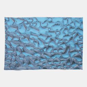 Sanfte Regentropfen aus blauem Glas Geschirrtuch
