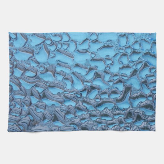 Sanfte Regentropfen aus blauem Glas Geschirrtuch (Horizontal)