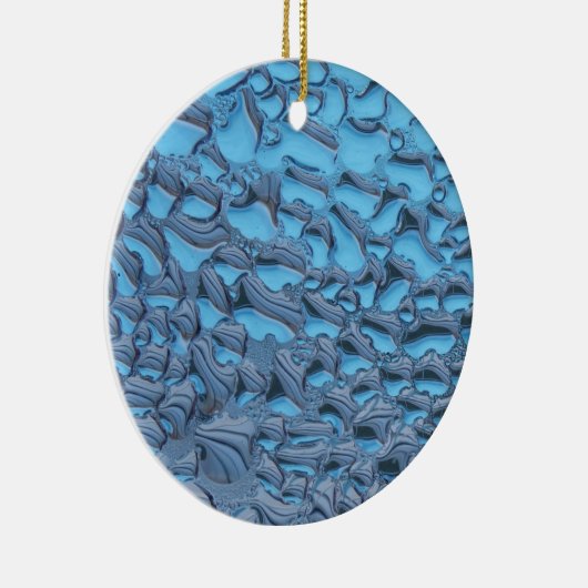 Sanfte Regentropfen aus blauem Glas Keramik Ornament (Rechts)