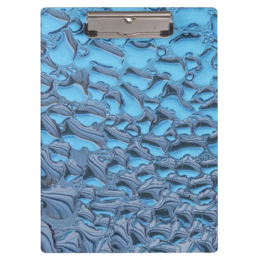Sanfte Regentropfen aus blauem Glas Klemmbrett (Vorderseite)