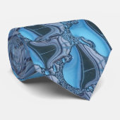 Sanfte Regentropfen aus blauem Glas Krawatte (Gerollt)