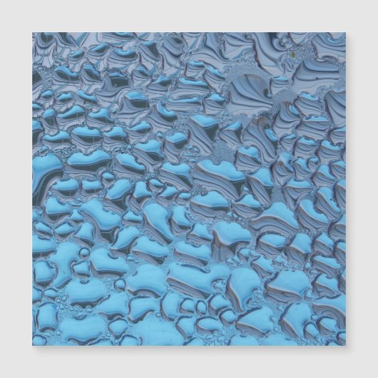 Sanfte Regentropfen aus blauem Glas Magnetkarte (Vorderseite)