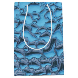 Sanfte Regentropfen aus blauem Glas Mittlere Geschenktüte