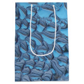 Sanfte Regentropfen aus blauem Glas Mittlere Geschenktüte (Rückseite)