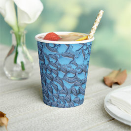 Sanfte Regentropfen aus blauem Glas Pappbecher