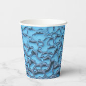 Sanfte Regentropfen aus blauem Glas Pappbecher (Rückseite)