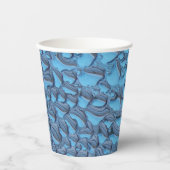 Sanfte Regentropfen aus blauem Glas Pappbecher (Vorderseite)