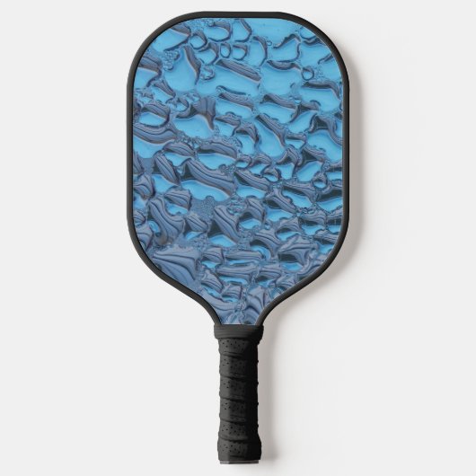 Sanfte Regentropfen aus blauem Glas Pickleball Schläger (Vorderseite)