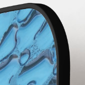 Sanfte Regentropfen aus blauem Glas Pickleball Schläger (Linke Seite)