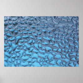 Sanfte Regentropfen aus blauem Glas Poster