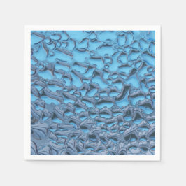 Sanfte Regentropfen aus blauem Glas Serviette