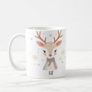 Sanfte Rentier-Illustration Sanfte Weihnachtskun Kaffeetasse