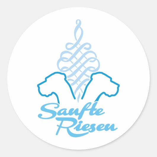 Sanfte Riesen blau Runder Aufkleber (Vorderseite)