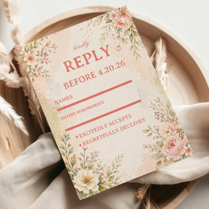 Sanfte Romantische Blüten RSVP Karte