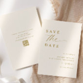 Sanfte Romantische Creme- und Gold-Hochzeit Save The Date
