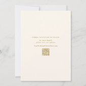 Sanfte Romantische Creme- und Gold-Hochzeit Save The Date (Rückseite)