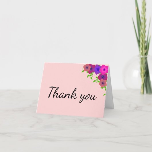 Sanfte romantische Rosa Petunia Dankeskarte (Vorderseite)