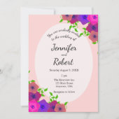 Sanfte romantische Rosa Petunia Einladung (Vorderseite)