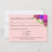 Sanfte romantische Rosa Petunia RSVP Karte (Vorderseite)