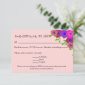 Sanfte romantische Rosa Petunia RSVP Karte (Stehend Vorderseite)