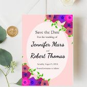 Sanfte romantische Rosa Petunia Save The Date