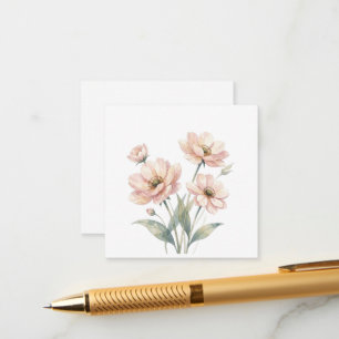 Sanfte rosa Aquarell-Blumenstrauß-Kunst Begleitkarte