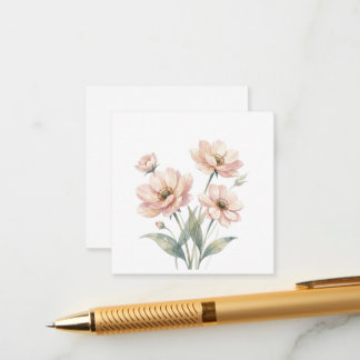 Sanfte rosa Aquarell-Blumenstrauß-Kunst Begleitkarte