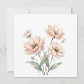 Sanfte rosa Aquarell-Blumenstrauß-Kunst Dankeskarte