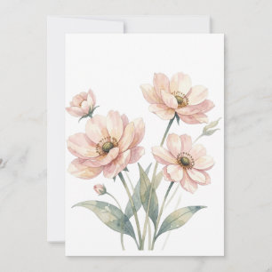 Sanfte rosa Aquarell-Blumenstrauß-Kunst Einladung