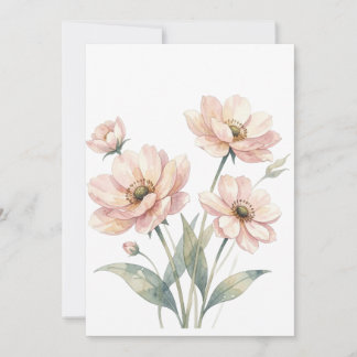 Sanfte rosa Aquarell-Blumenstrauß-Kunst Einladung