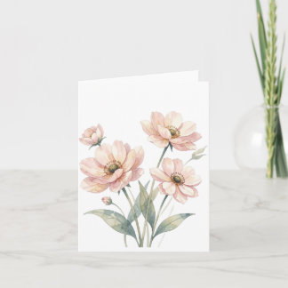 Sanfte rosa Aquarell-Blumenstrauß-Kunst Einladung
