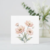 Sanfte rosa Aquarell-Blumenstrauß-Kunst Save The Date (Stehend Vorderseite)