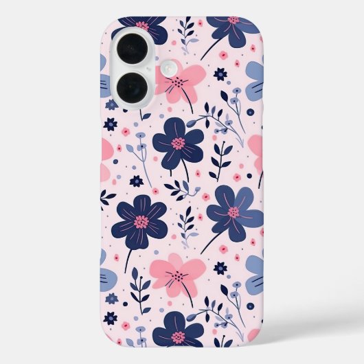 Sanfte rosa blaue Wildblumenwiese Ästhetik Case-Mate iPhone Hülle (Rückseite)