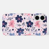 Sanfte rosa blaue Wildblumenwiese Ästhetik Case-Mate iPhone Hülle (Rückseite (Horizontal))