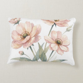 Sanfte rosa Blumen-Aquarell-Blumenstrauß-Kunst Dekokissen