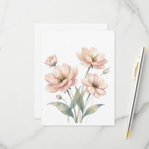 Sanfte rosa Blumen-Aquarell-Bouquet-Kunst RSVP Karte