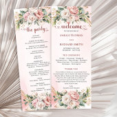 Sanfte Rosa Blumen Eukalyptus Hochzeitsprogramm Programm