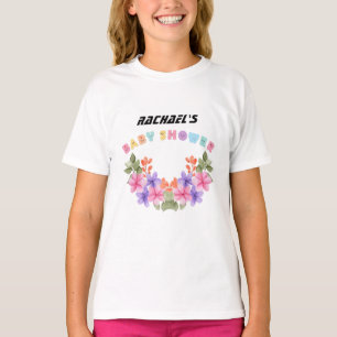 Sanfte rosa Blumen Mädchen Baby Shower T-Shirt