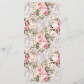 Sanfte rosa Blumen Menükarte (Rückseite)