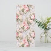 Sanfte rosa Blumen Menükarte (Stehend Vorderseite)