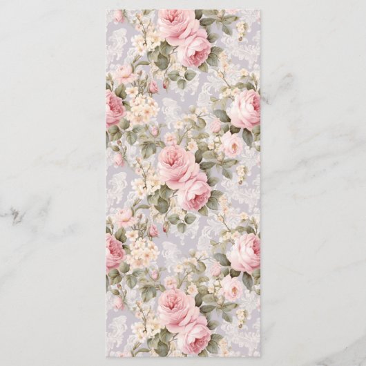 Sanfte rosa Blumen Menükarte (Vorderseite)
