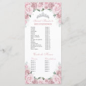 Sanfte Rosa Florale Kutsche Quinceañera Feiern buc Programm (Rückseite)