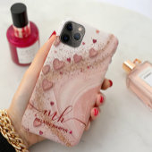 sanfte Rosa Goldherzen Glitzer Case-Mate iPhone Hülle